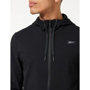 Reebok Men's TS Performance FZ Hoodie Water Resistant Black Stretch - Large